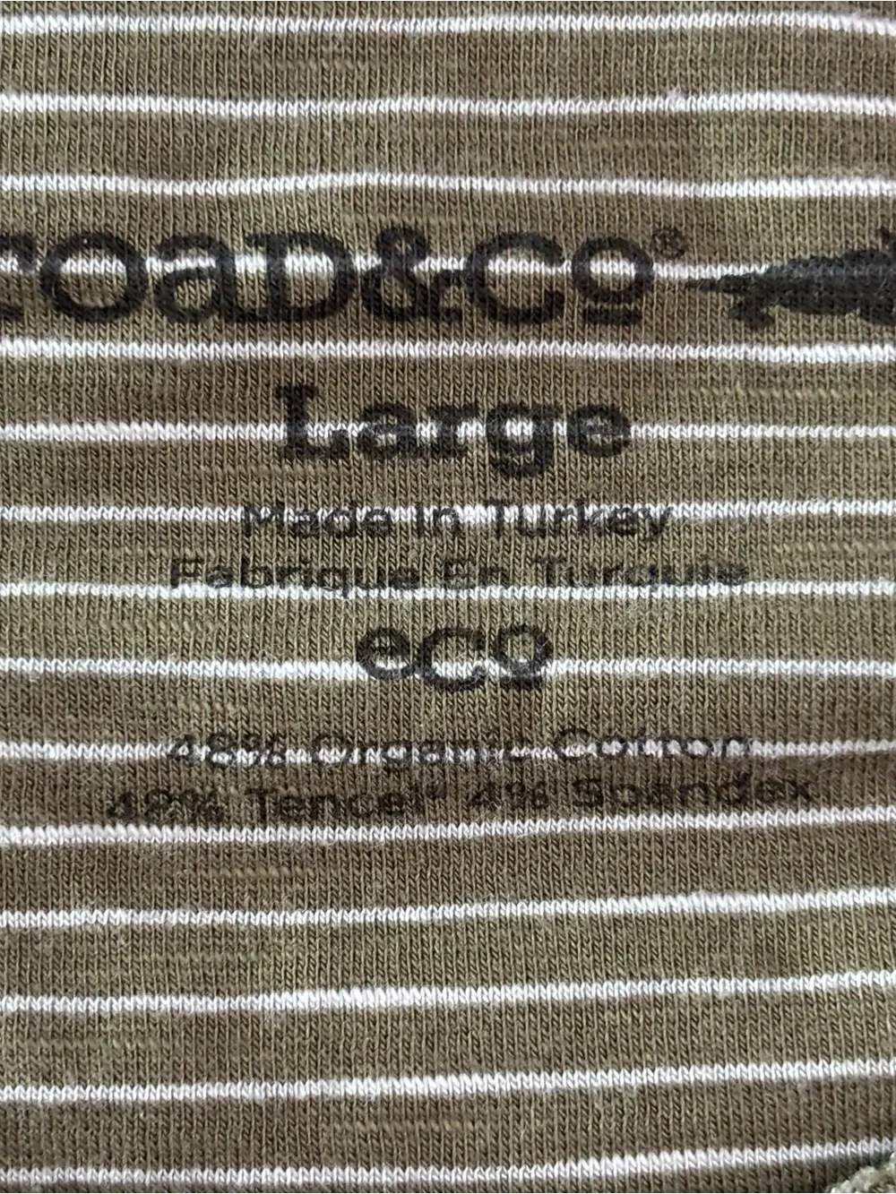 Toad&Co Olive and White Striped A-Line Skirt